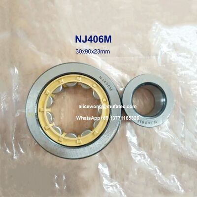 NJ406M 30x90x23mm heavy-duty industrial equipment, gearboxes, pumps, compressors, and electric motors brass cage